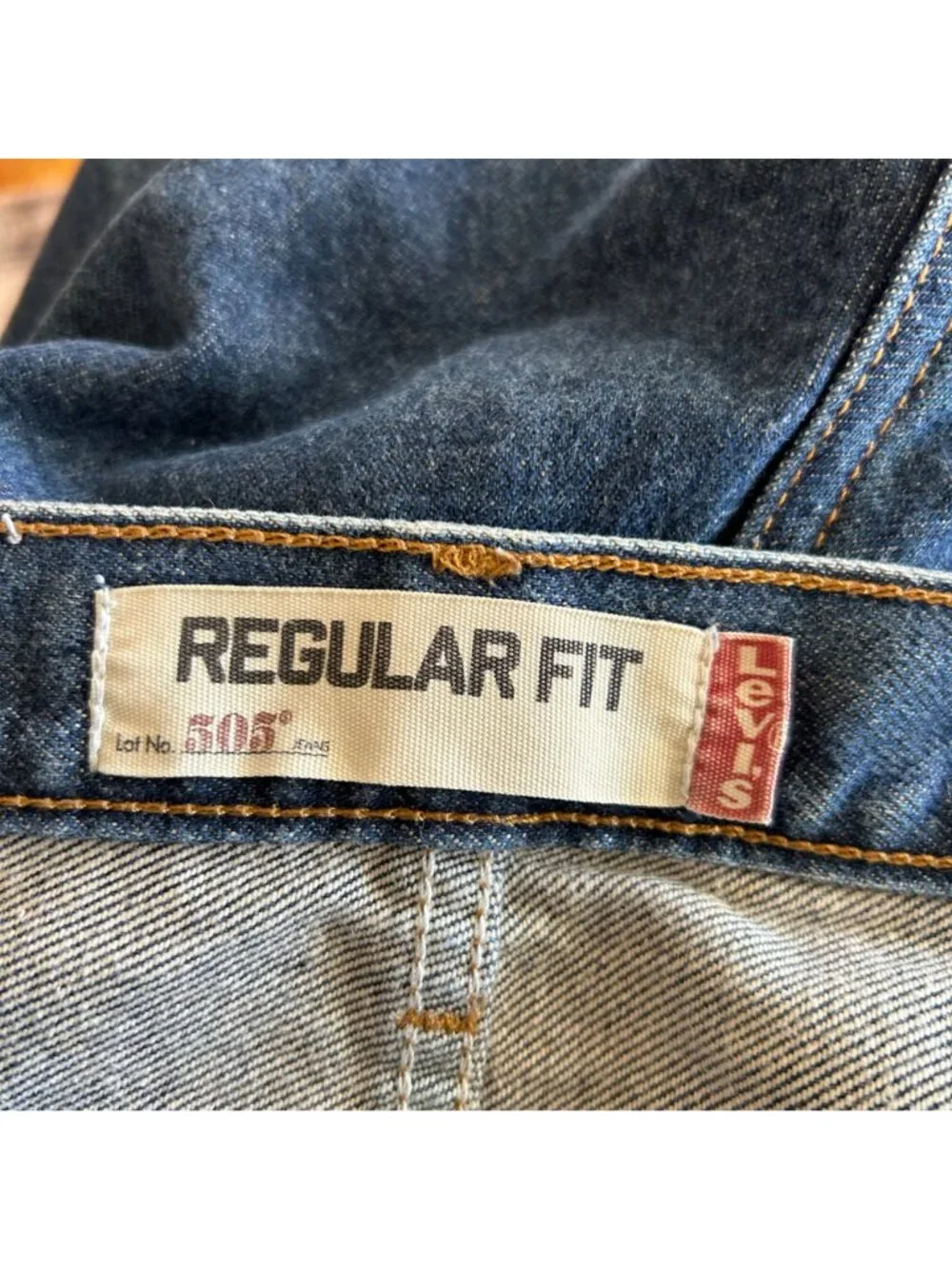 Men's Levis 505 Regular Fit Jeans 40X32‎ Dark Wash Denim Streetwear Casual